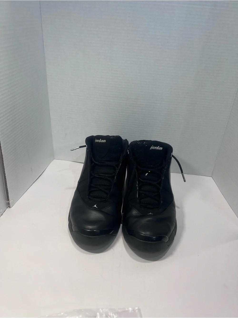 Jordan Men's Black and Silver High-Top Sneakers
